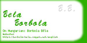 bela borbola business card