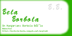 bela borbola business card